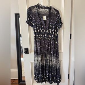 Free People Black and White Patterned Maxi Dress